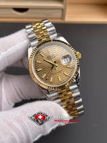Rolex Datejust 36mm Ref M126233 0039 Champagne Dial Two Tone Super Clone Watch (2)