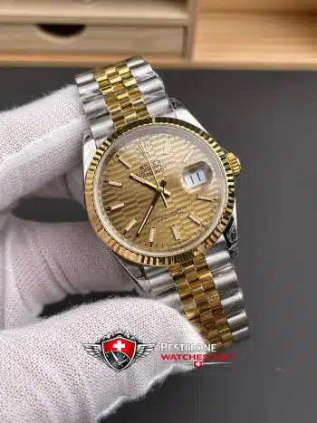 Rolex Datejust 36mm Ref M126233 0039 Champagne Dial Two Tone Super Clone Watch (2)