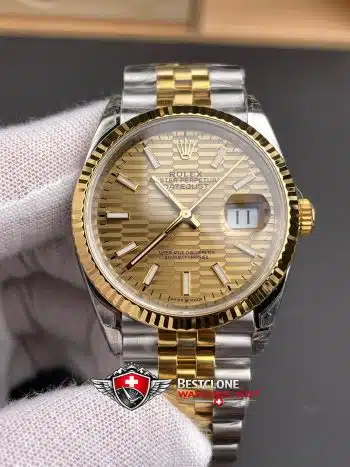 Rolex Datejust 36mm Ref M126233 0039 Champagne Dial Two Tone Super Clone Watch (3)