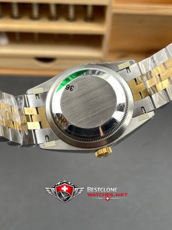 Rolex Datejust 36mm Ref M126233 0045 Champagne Diamond Dial Two Tone Super Clone Watch (10)