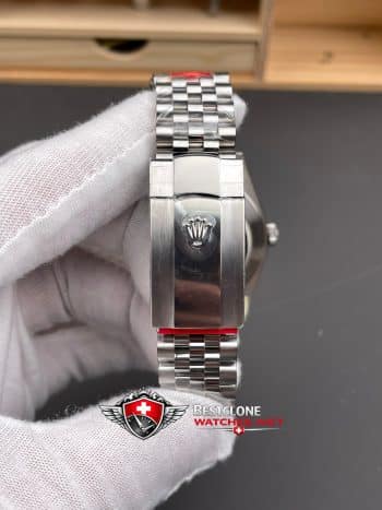Rolex Datejust 41 Green Wave Dial Super Clone Watch 126334 Jubilee Fluted Bezel (3)