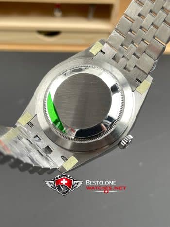 Rolex Datejust 41 Green Wave Dial Super Clone Watch 126334 Jubilee Fluted Bezel (5)
