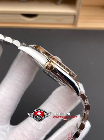 Rolex Datejust 41 Wimbledon Dial Rose Gold Two Tone Super Clone Watch 126331 Jubilee (4)