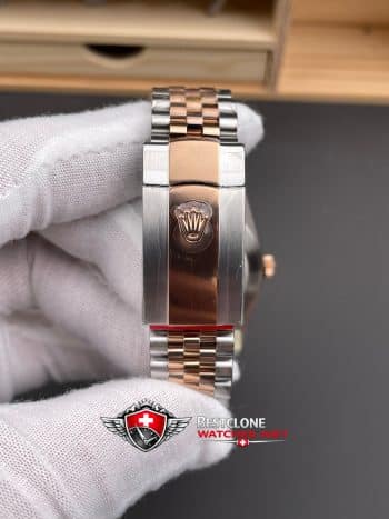 Rolex Datejust 41 Wimbledon Dial Rose Gold Two Tone Super Clone Watch 126331 Jubilee (8)