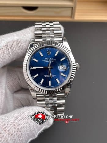 Rolex Datejust 41mm Ref M126334 0002 Blue Dial Super Clone Watch (1)