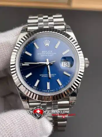 Rolex Datejust 41mm Ref M126334 0002 Blue Dial Super Clone Watch (3)
