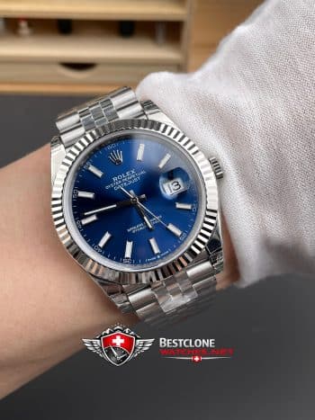 Rolex Datejust 41mm Ref M126334 0002 Blue Dial Super Clone Watch (9)