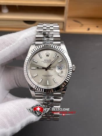 Rolex Datejust 41mm Ref M126334 3235 Silver Dial Super Clone Watch (1)