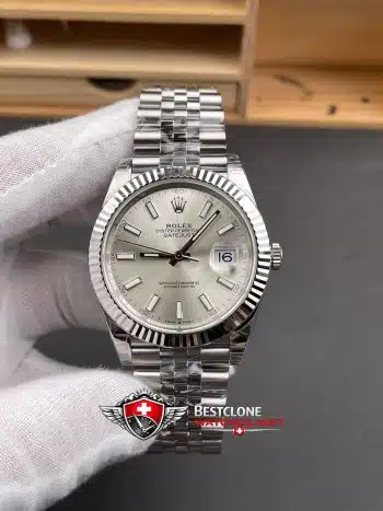 Rolex Datejust 41mm Ref M126334 3235 Silver Dial Super Clone Watch (1)