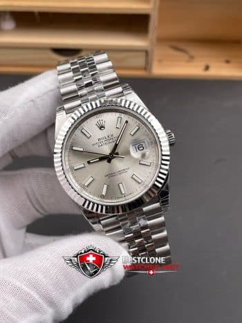 Rolex Datejust 41mm Ref M126334 3235 Silver Dial Super Clone Watch (2)