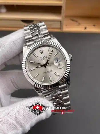 Rolex Datejust 41mm Ref M126334 3235 Silver Dial Super Clone Watch (2)