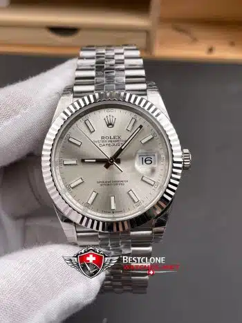 Rolex Datejust 41mm Ref M126334 3235 Silver Dial Super Clone Watch (3)