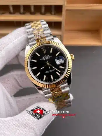 Rolex Datejust 41mm Ref m126333 Black Dial Two Tone Super Clone Watch (2)
