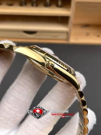 Rolex Day Date 40 Yellow Gold Black Dial Ref 228238 0004 Super Clone Watch (4)
