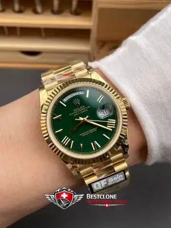 Rolex Day Date Super Clone Swiss Replica Watch Ref M228238 0069 Olive Green Dial 3255 Swiss Movement (1)