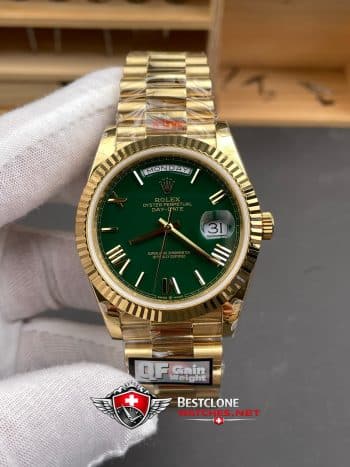 Rolex Day Date Super Clone Swiss Replica Watch Ref M228238 0069 Olive Green Dial 3255 Swiss Movement (2)