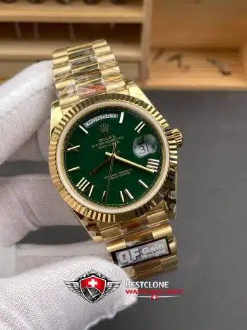 Rolex Day Date Super Clone Swiss Replica Watch Ref M228238 0069 Olive Green Dial 3255 Swiss Movement (3)