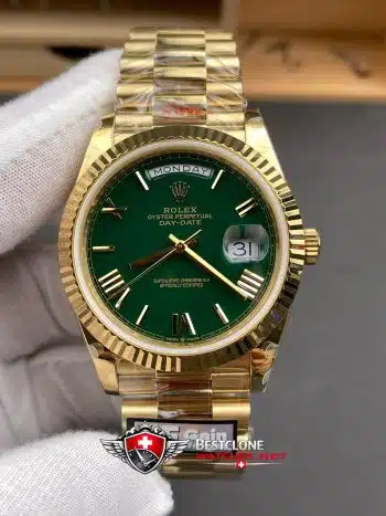 Rolex Day Date Super Clone Swiss Replica Watch Ref M228238 0069 Olive Green Dial 3255 Swiss Movement (4)