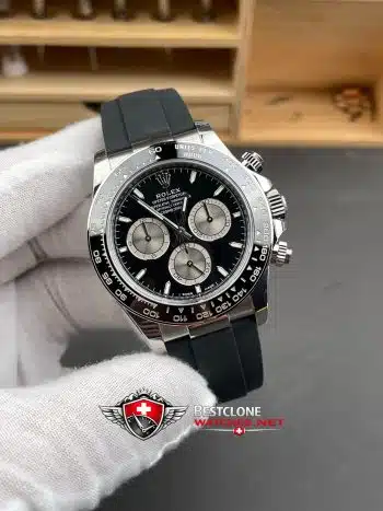 Rolex Daytona Black Dial Oysterflex 40mm Super Clone Watch Ref M126519LN 0002 (2)