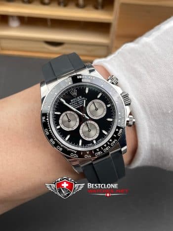 Reloj Rolex Daytona Esfera Negra Oysterflex 40mm Super Clone Ref M126519LN 0002 (9)