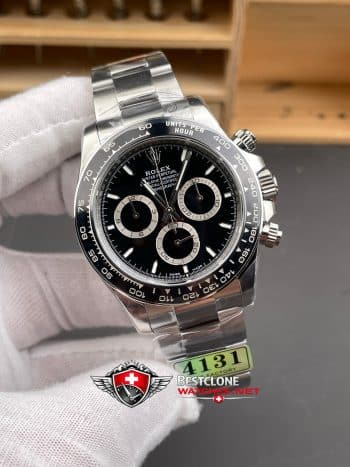 Rolex Daytona Black Dial Silver Bezel 40mm Ref M126500LN 0002 Super Clone Watch (2)