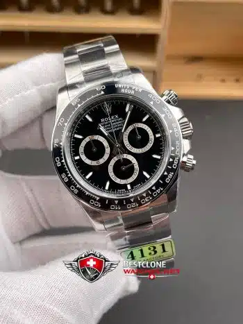 Rolex Daytona Black Dial Silver Bezel 40mm Ref M126500LN 0002 Super Clone Watch (2)