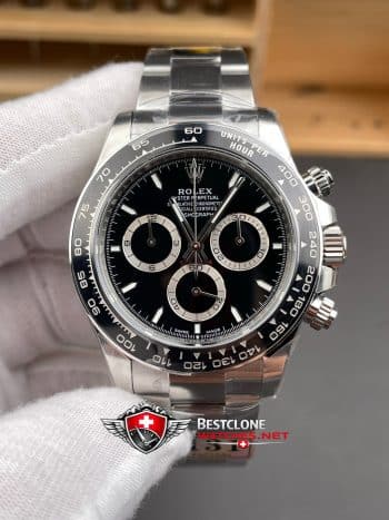 Rolex Daytona Black Dial Silver Bezel 40mm Ref M126500LN 0002 Super Clone Watch (3)