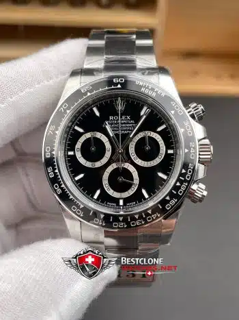 Rolex Daytona Black Dial Silver Bezel 40mm Ref M126500LN 0002 Super Clone Watch (3)