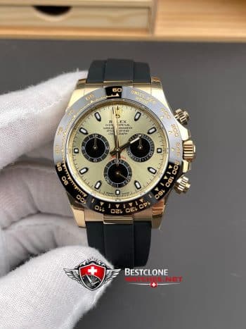 Reloj Rolex Daytona Champagne Dial Oysterflex 40mm Ref M116518LN 0048 Super Clone (1)