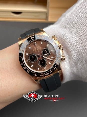 Reloj Rolex Daytona Esfera Chocolate Oysterflex 40mm Ref M126515LN 0010 Super Clone (9)