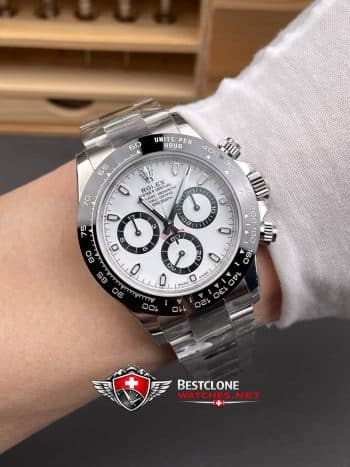 Rolex Daytona Panda Dial 40mm Super Clone Watch 116500LN Bisel de cerámica negro (9)