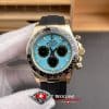 Reloj Rolex Daytona Tiffany Esfera Azul Correa de Caucho Oro Everose 40mm Ref M126518LN 0014 Super Clone (1)