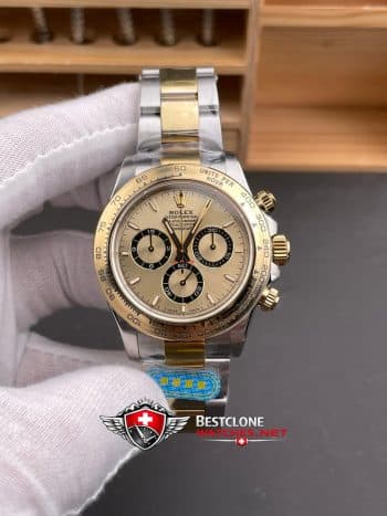 Reloj Rolex Daytona Two Tone Champagne Dial 40mm Ref M126503 0004 Super Clone (1)