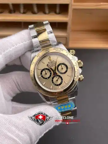 Rolex Daytona Two Tone Champagne Dial 40mm Ref M126503 0004 Super Clone Watch (2)