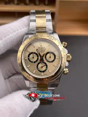 Rolex Daytona Two Tone Champagne Dial 40mm Ref M126503 0004 Super Clone Watch (3)
