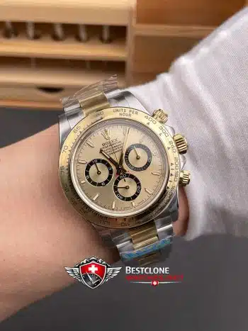 Reloj Rolex Daytona Two Tone Champagne Dial 40mm Ref M126503 0004 Super Clone (9)