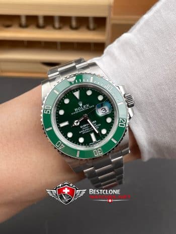 Rolex Submariner 116610LV Verde Hulk Super Clone Watch - Ultimate acero inoxidable de buceo Replica (9)