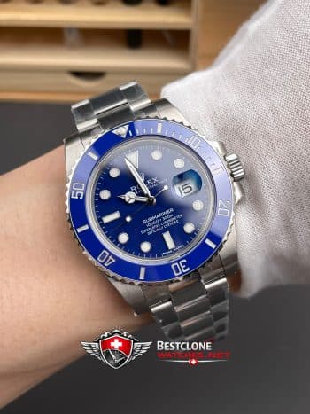 Rolex Submariner 116619LB Esfera Azul Super Clon Reloj - Lujo Azul Bisel Cerámico Replica (9)
