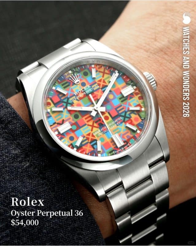 rolex oyster perpetual 36 celebration dial replica watch on wrist.jpg