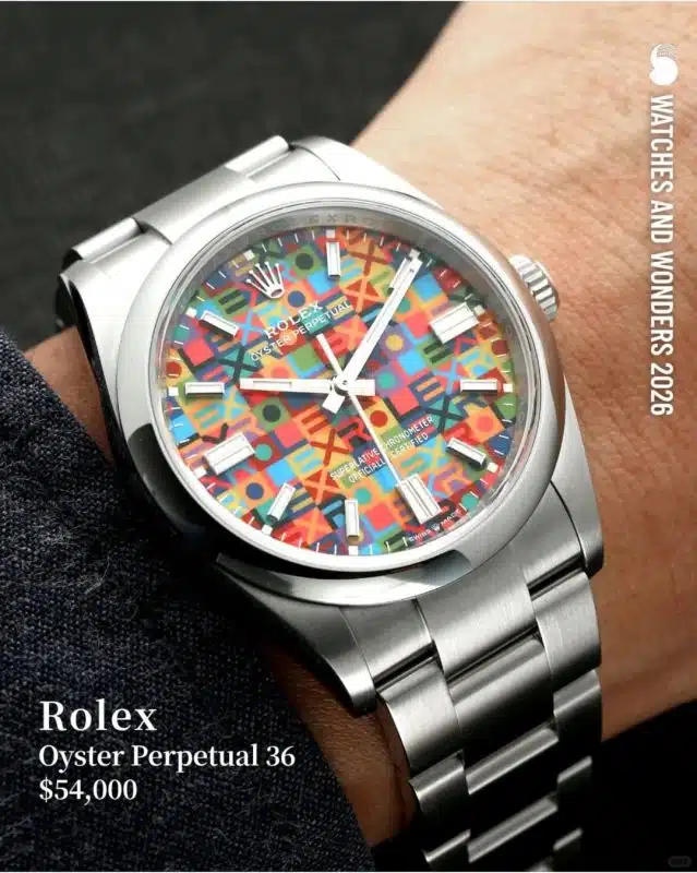 rolex oyster perpetual 36 celebration dial replica watch on wrist.jpg